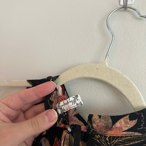 Free People She Moves Black Floral Print Lace Slip Dress - Picture 12 of 12